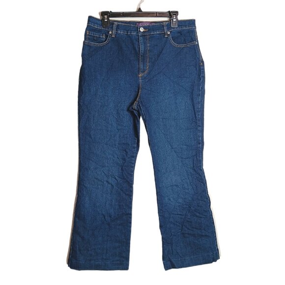 Gloria Vanderbilt Amanda Bootcut Jeans Womens 14 Short Dark Wash High Rise Denim - Picture 1 of 4